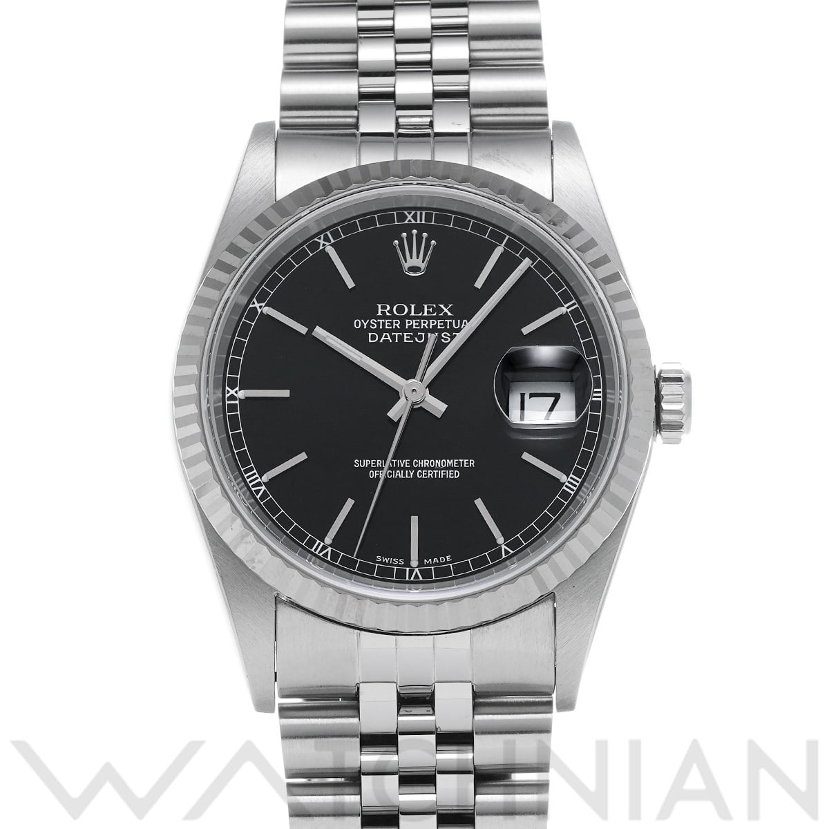 ロレックス デイトジャスト 16234 ブラック メンズ 時計 【中古】【wristwatch】