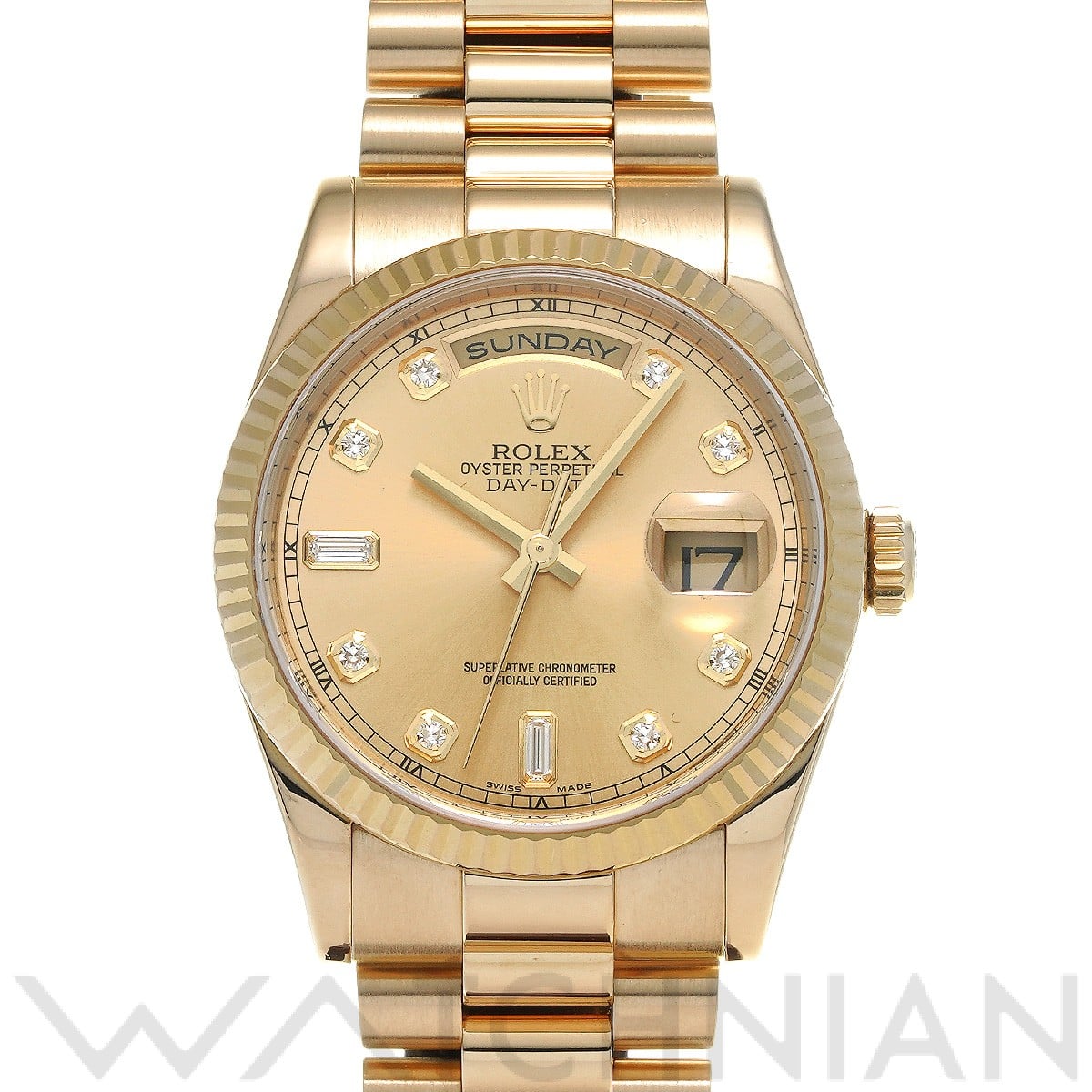 ロレックス デイデイト 118238A シャンパン/ダイヤモンド メンズ 時計 【中古】【wristwatch】