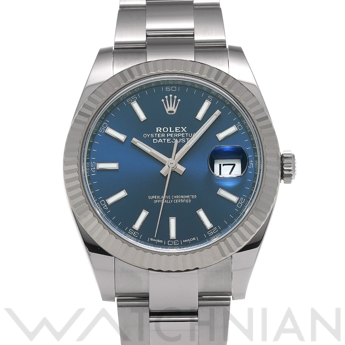 ロレックス デイトジャスト 41 126334 ブライトブルー メンズ 時計 【中古】【wristwatch】