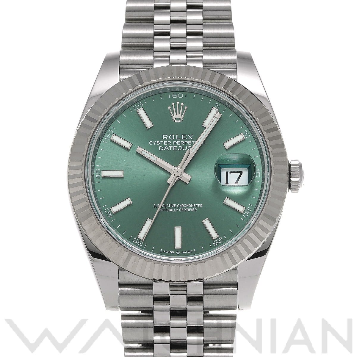 ロレックス デイトジャスト 41 126334 ミントグリーン メンズ 時計 【中古】【wristwatch】