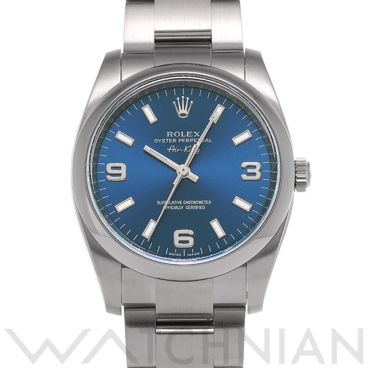 ロレックス エアキング 114200 ブルー メンズ 時計 【中古】【wristwatch】