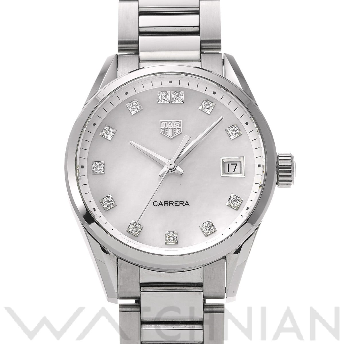 タグ ホイヤー / TAG HEUER カレラ クォーツ WBK1318.BA0652 ホワイトシェル/ダイヤモンド レディース 時計 【中古】【wristwatch】