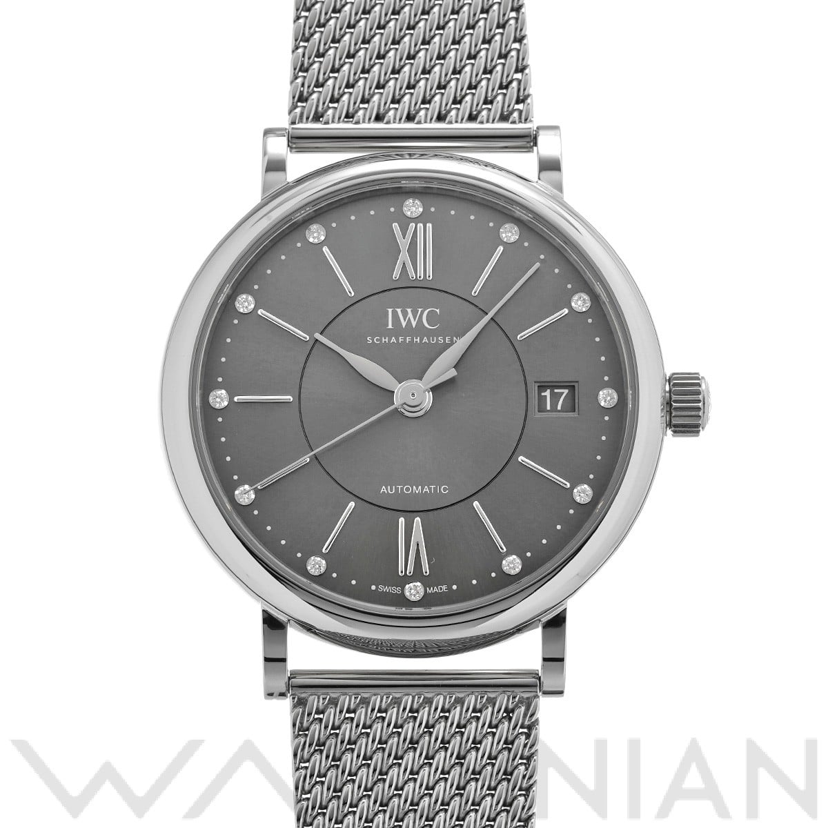 IWC ポートフィノ オートマティック 37 IW458110 スレートグレー/ダイヤモンド メンズ 時計 【中古】【wristwatch】