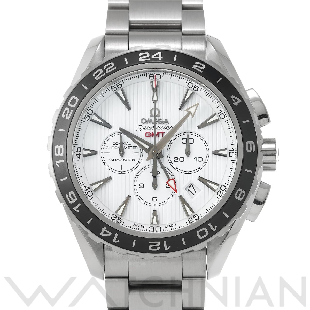オメガ シーマスター アクアテラ コーアクシャル GMT クロノグラフ 231.10.44.52.04.001 ホワイト メンズ 時計 【中古】【wristwatch】