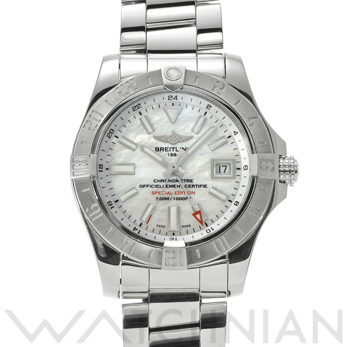 ブライトリング アベンジャー II GMT マザーオブパール A3239011/A809 ホワイトシェル メンズ 時計 【中古】【wristwatch】