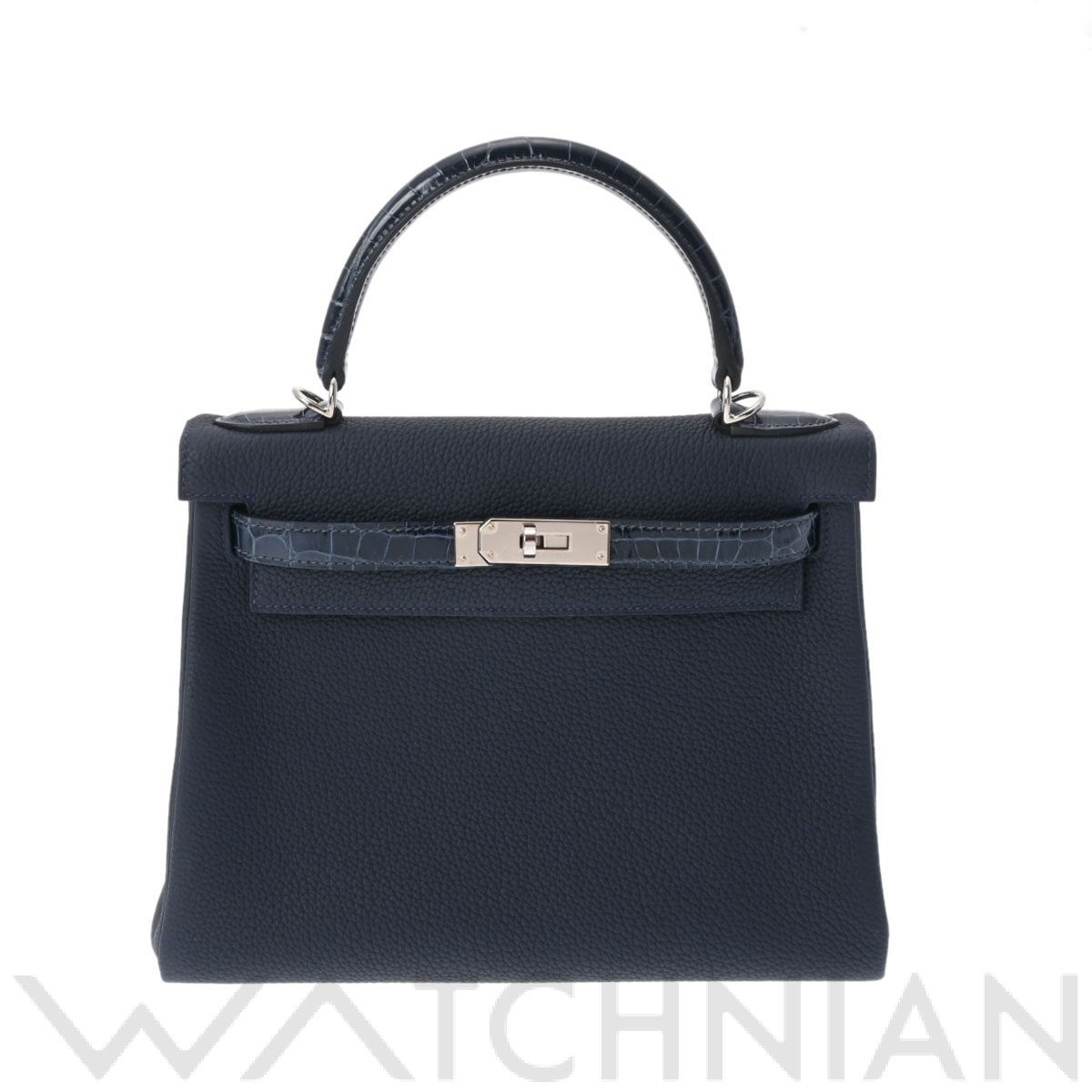 エルメス / HERMES ケリー 28 タッチ 内縫い ブルーニュイ/パラジウム金具 トゴ/ニロティカスシャイニー レディース バッグ 【中古】【bag】