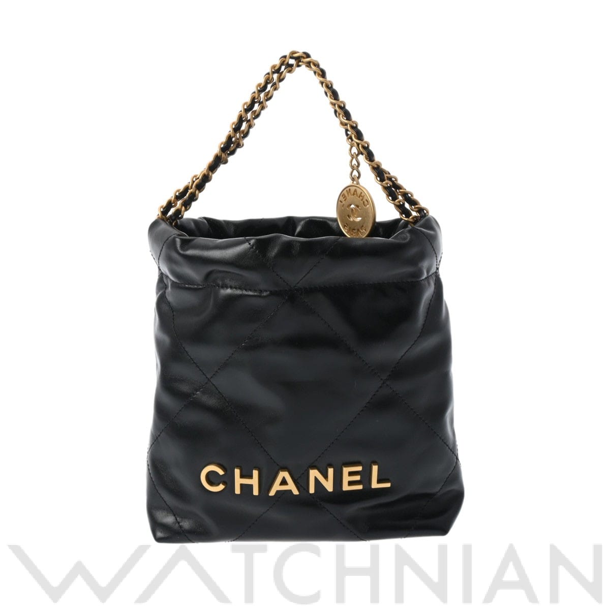 シャネル ミニ ハンドバッグ CHANEL22 ブラック/ゴールド金具 AS3980