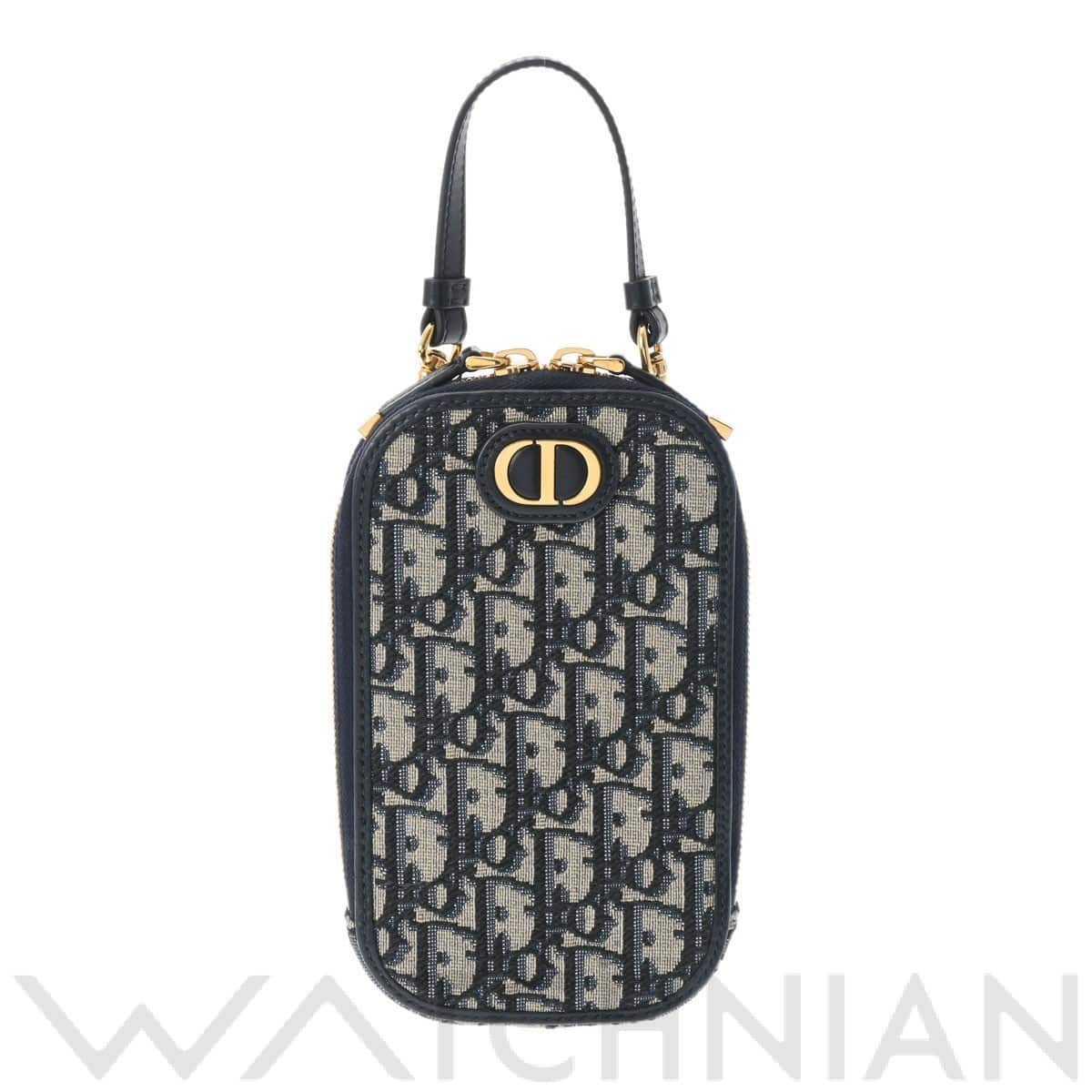 ディオール / Dior 30 MONTAIGNEフォンホルダー ネイビー/ゴールド金具