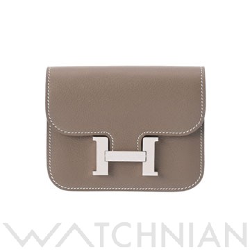 エルメス コンスタンス スリム エトゥープ/パラジウム金具 エバーカラー レディース 財布 【新品】【purse】