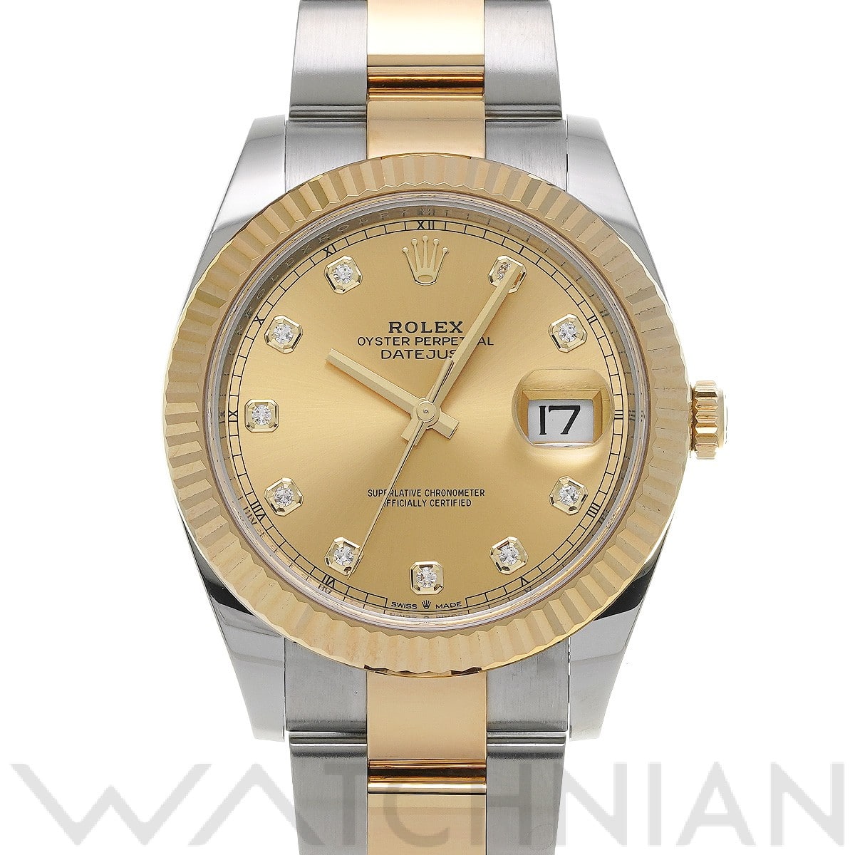 ロレックス デイトジャスト 41 126333G シャンパン/ダイヤモンド メンズ 時計 【中古】【wristwatch】