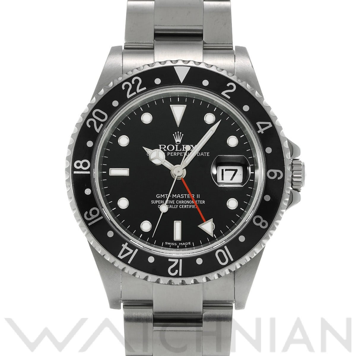 ロレックス GMTマスターII スティックダイヤル 16710 ブラック メンズ 時計 【中古】【wristwatch】