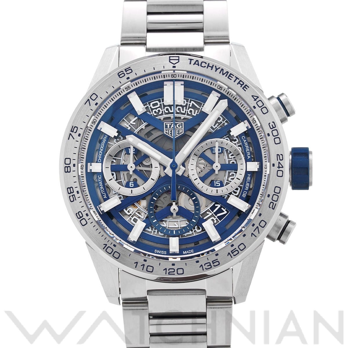 タグ ホイヤー カレラ キャリバーホイヤー02 クロノグラフ ブルーエディション CBG2019.BA0662 ブルー メンズ 時計 【中古】【wristwatch】