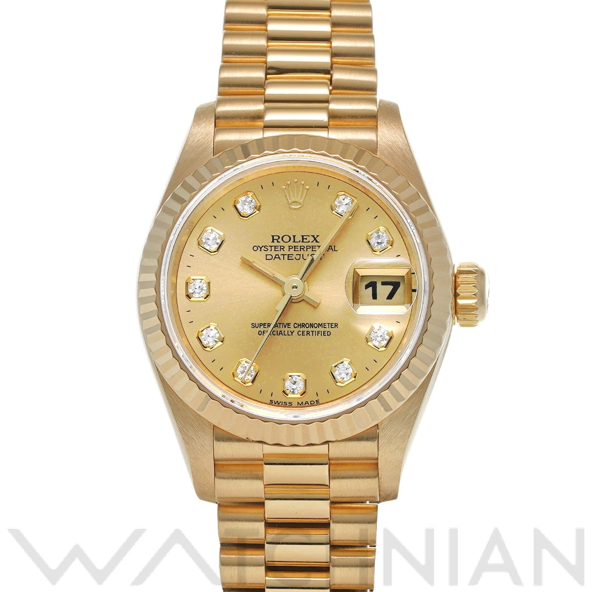 ロレックス デイトジャスト 69178G シャンパン/ダイヤモンド レディース 時計 【中古】【wristwatch】