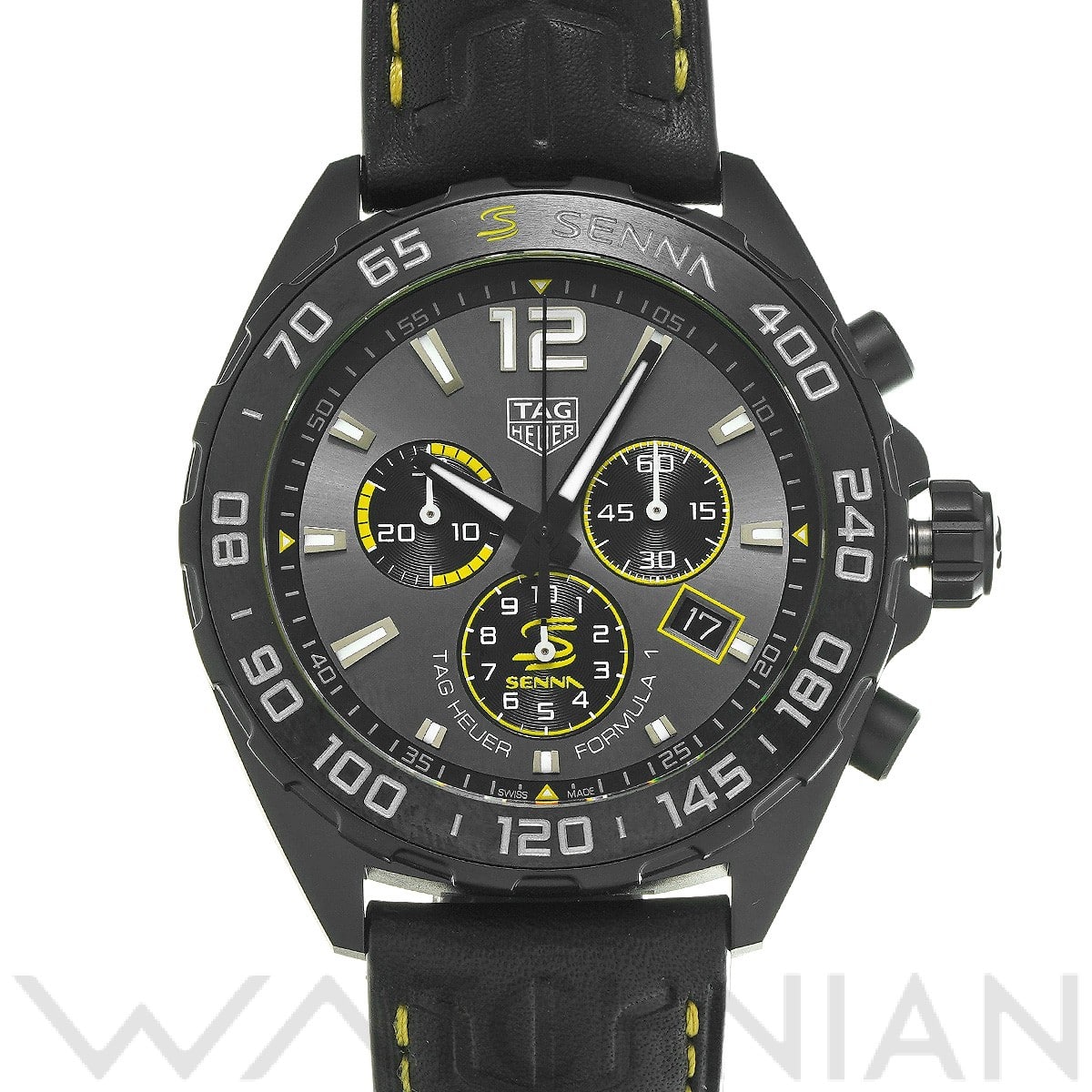 タグ ホイヤー フォーミュラ1 クォーツ クロノグラフ アイルトン・セナ CAZ101AJ.FC6487 グレー/ブラック メンズ 時計 【中古】【wristwatch】