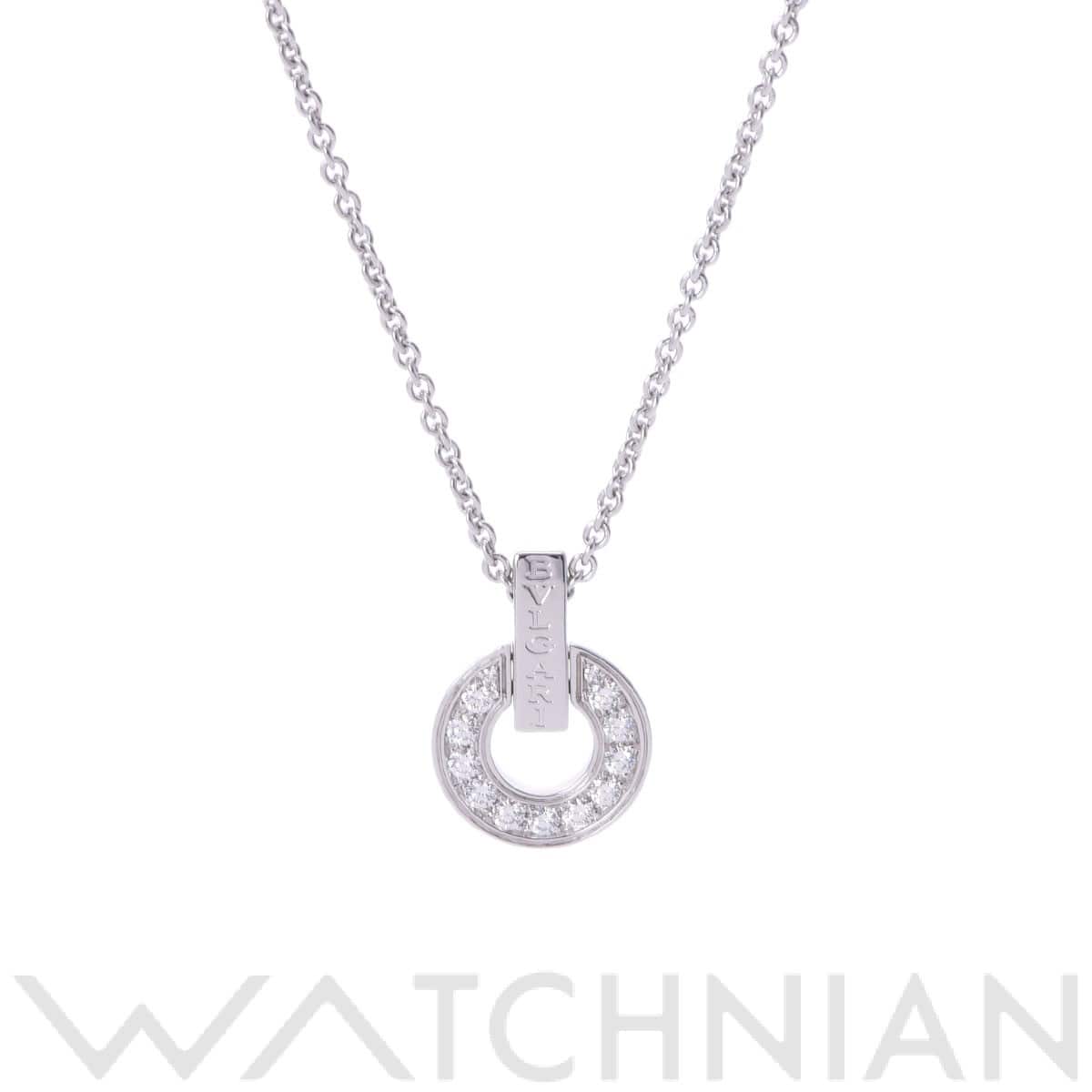 ブルガリ BBオープンワーク ネックレス パヴェ シルバー K18ホワイトゴールド WG レディース ジュエリー 【中古】【jewelry】