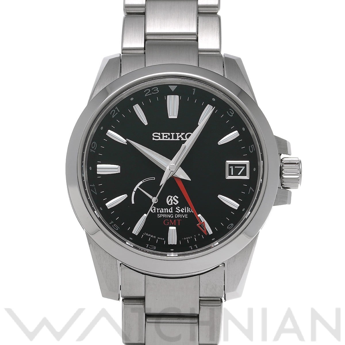 グランドセイコー スプリングドライブ GMT SBGE013 ブラック メンズ 時計 【中古】【wristwatch】