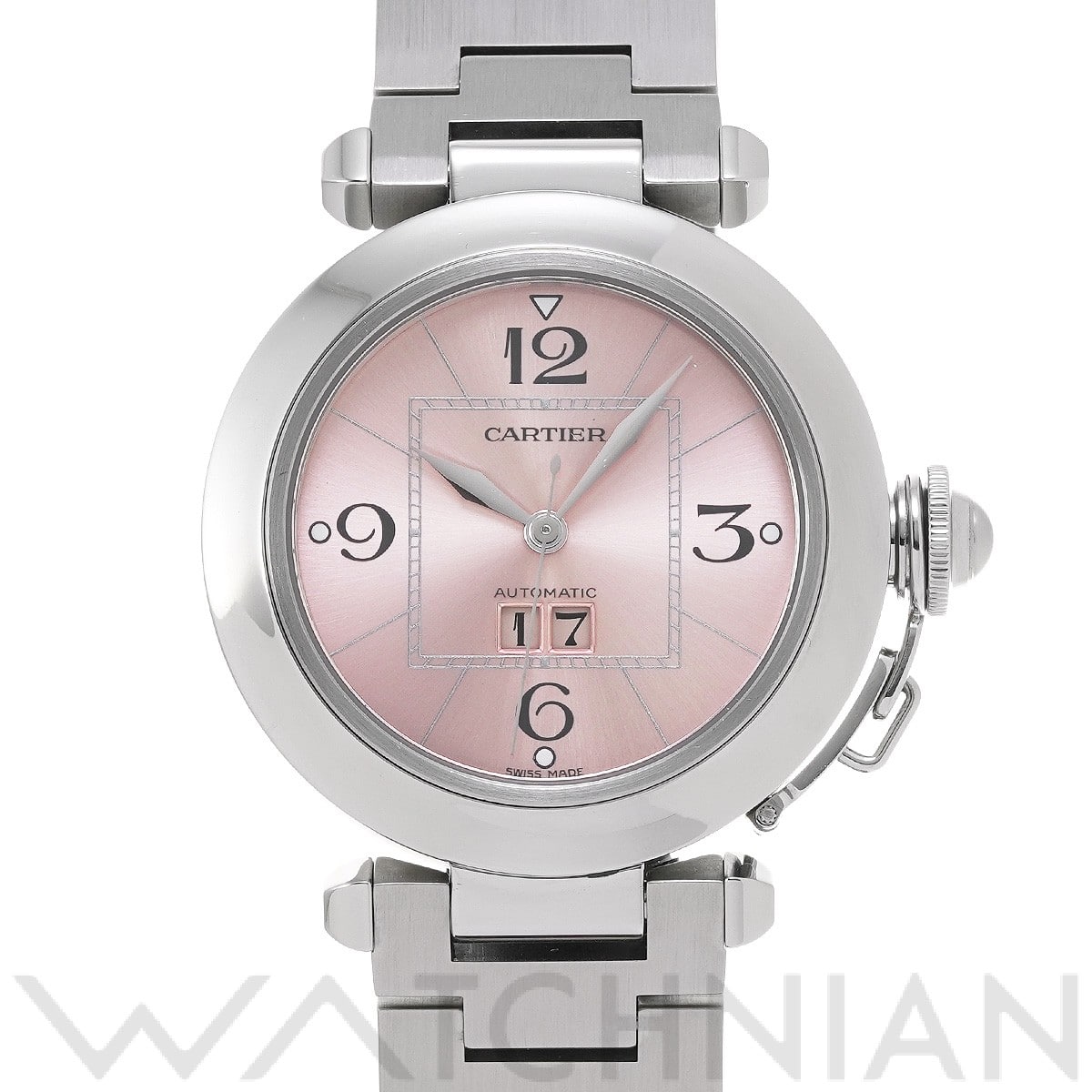 カルティエ パシャC ビッグデイト W31058M7 ピンク ユニセックス 時計 【中古】【wristwatch】
