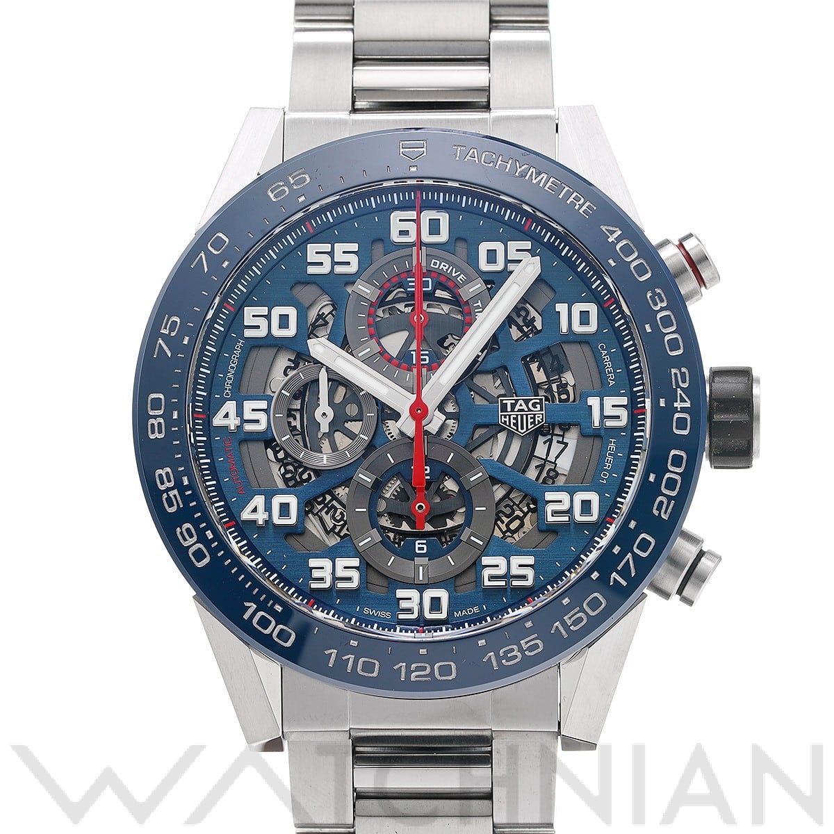 タグ ホイヤー カレラ キャリバーホイヤー01 クロノグラフ レッドブルレーシング CAR2A1K.BA0703 ブルー メンズ 時計 【中古】【wristwatch】