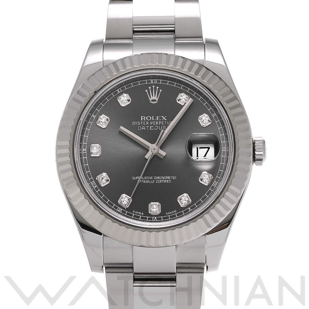 ロレックス デイトジャスト II 116334G グレー/ダイヤモンド メンズ 時計 【中古】【wristwatch】