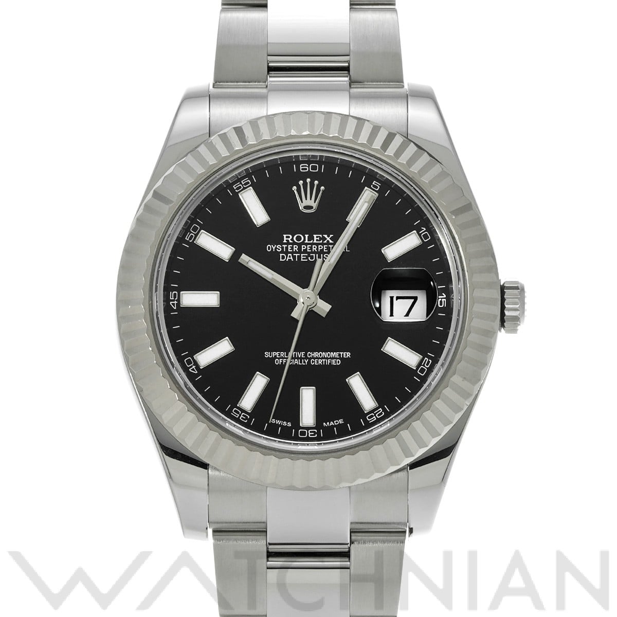 ロレックス デイトジャスト II 116334 ブラック メンズ 時計 【中古】【wristwatch】