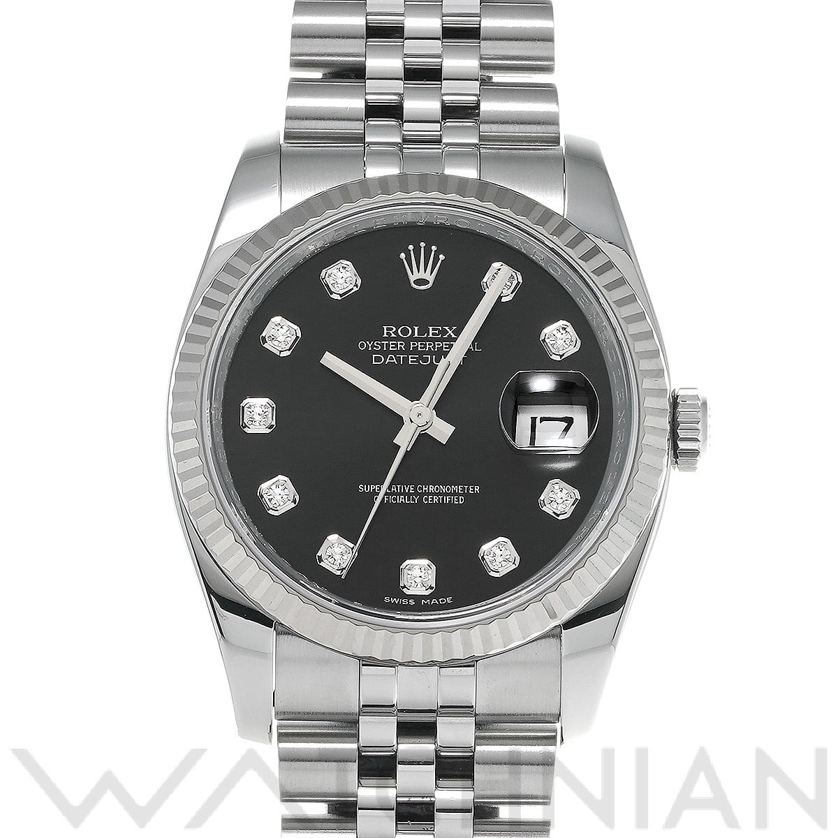 ロレックス デイトジャスト 36 116234G ブラック/ダイヤモンド メンズ 時計 【中古】【wristwatch】