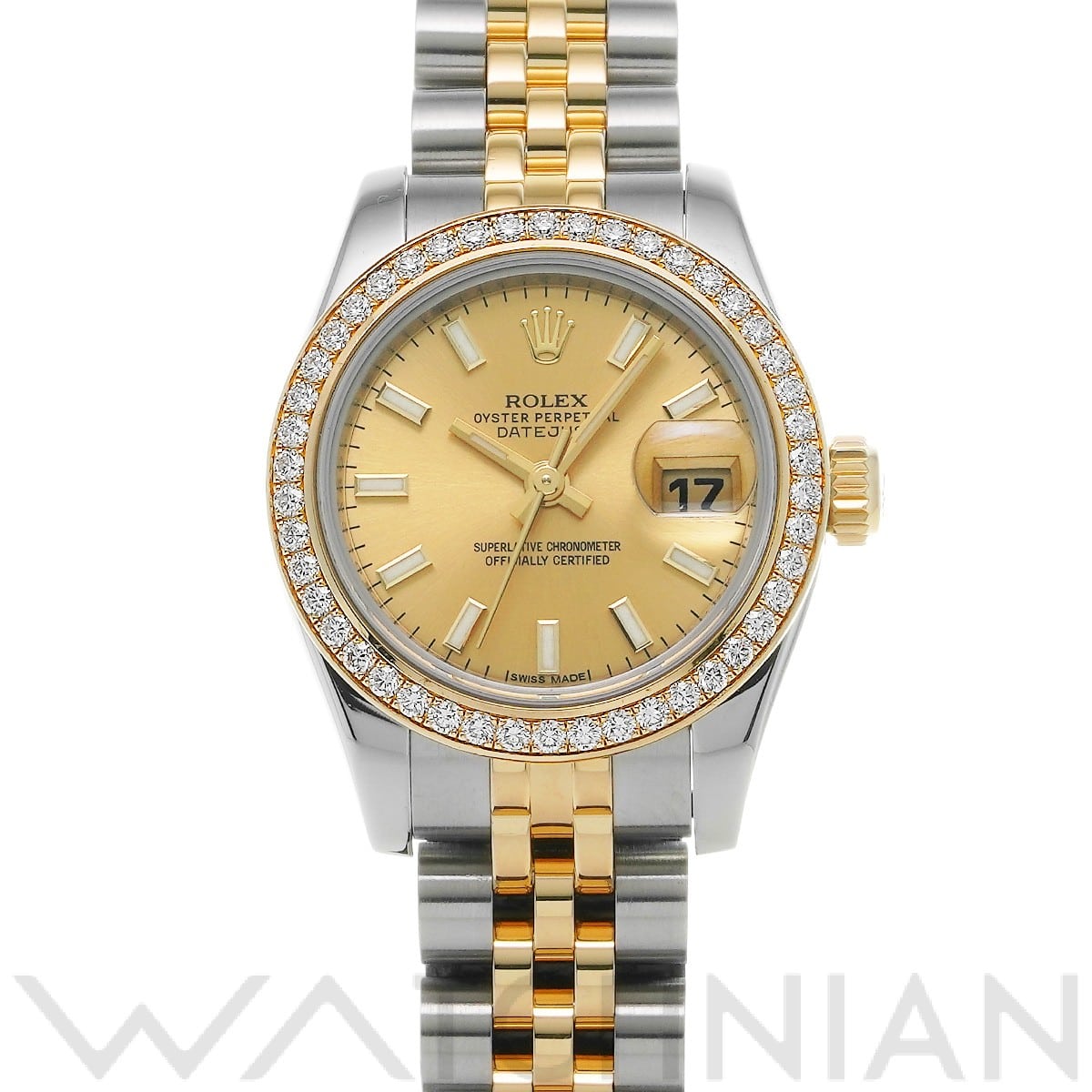 ロレックス レディ デイトジャスト 26 179383 シャンパン レディース 時計 【中古】【wristwatch】