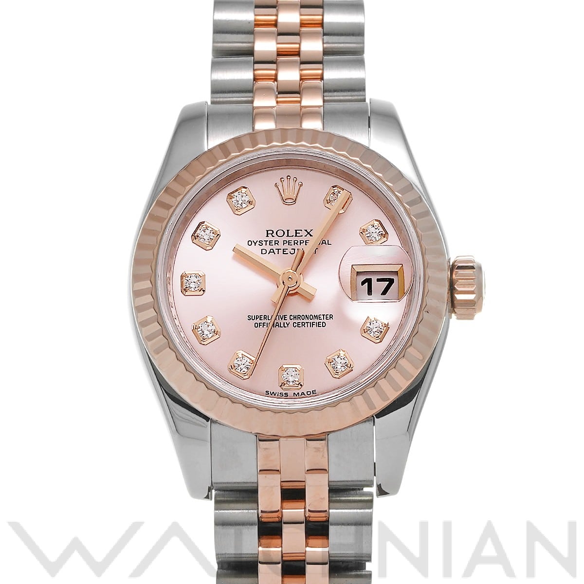 ロレックス レディ デイトジャスト 26 179171G ピンク/ダイヤモンド レディース 時計 【中古】【wristwatch】
