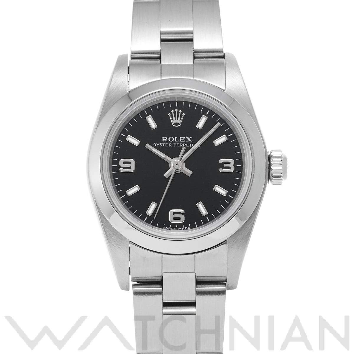 ロレックス オイスターパーペチュアル 76080 ブラック レディース 時計 【中古】【wristwatch】