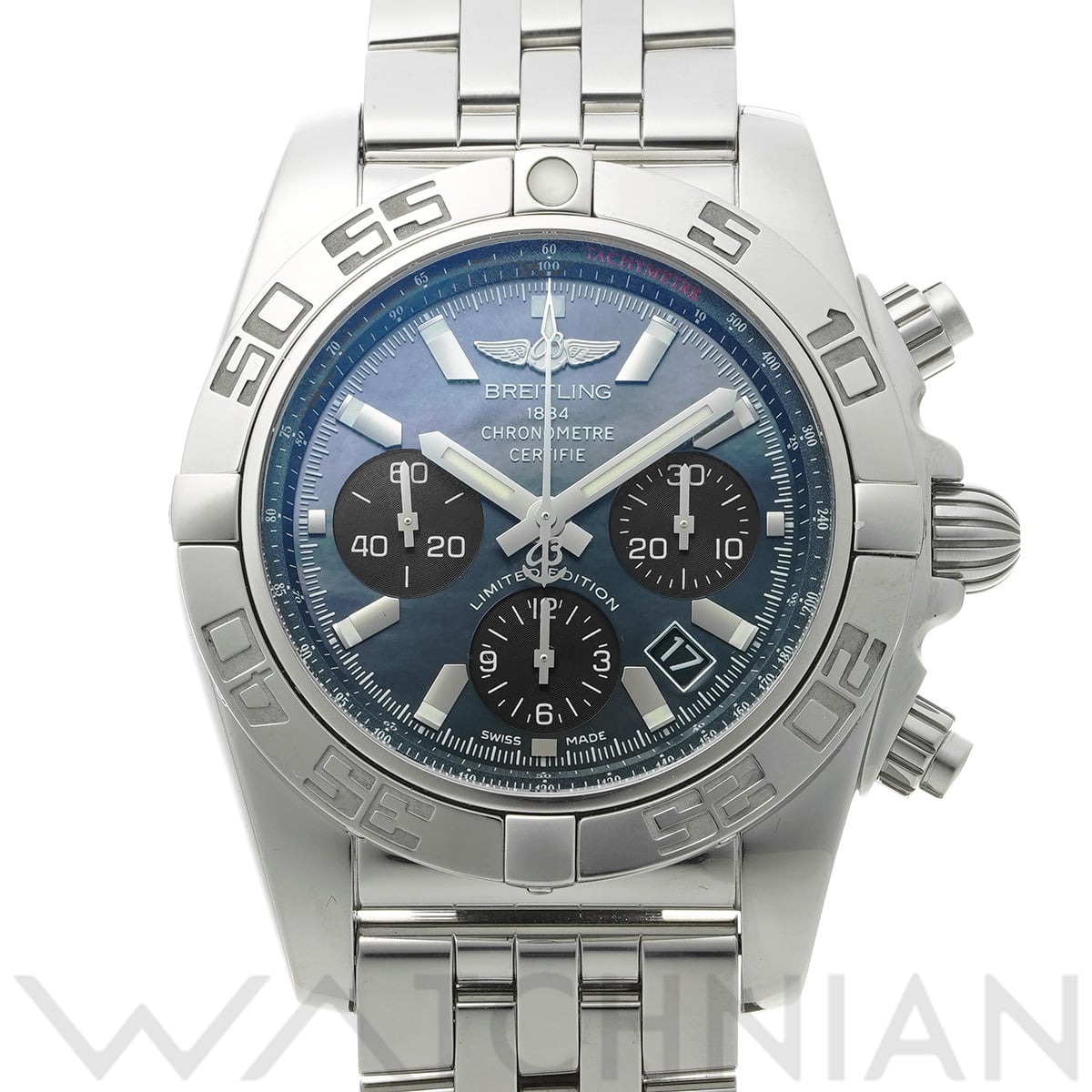 ブライトリング クロノマット 44 MOP 日本限定 AB01111A/BF68 ブルーシェル/ブラック メンズ 時計 【中古】【wristwatch】