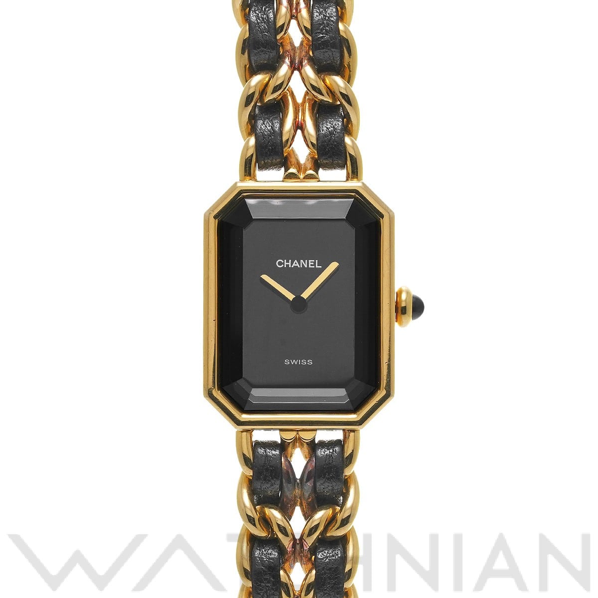 シャネル プルミエール L H0001 ブラック レディース 時計 【中古】【wristwatch】