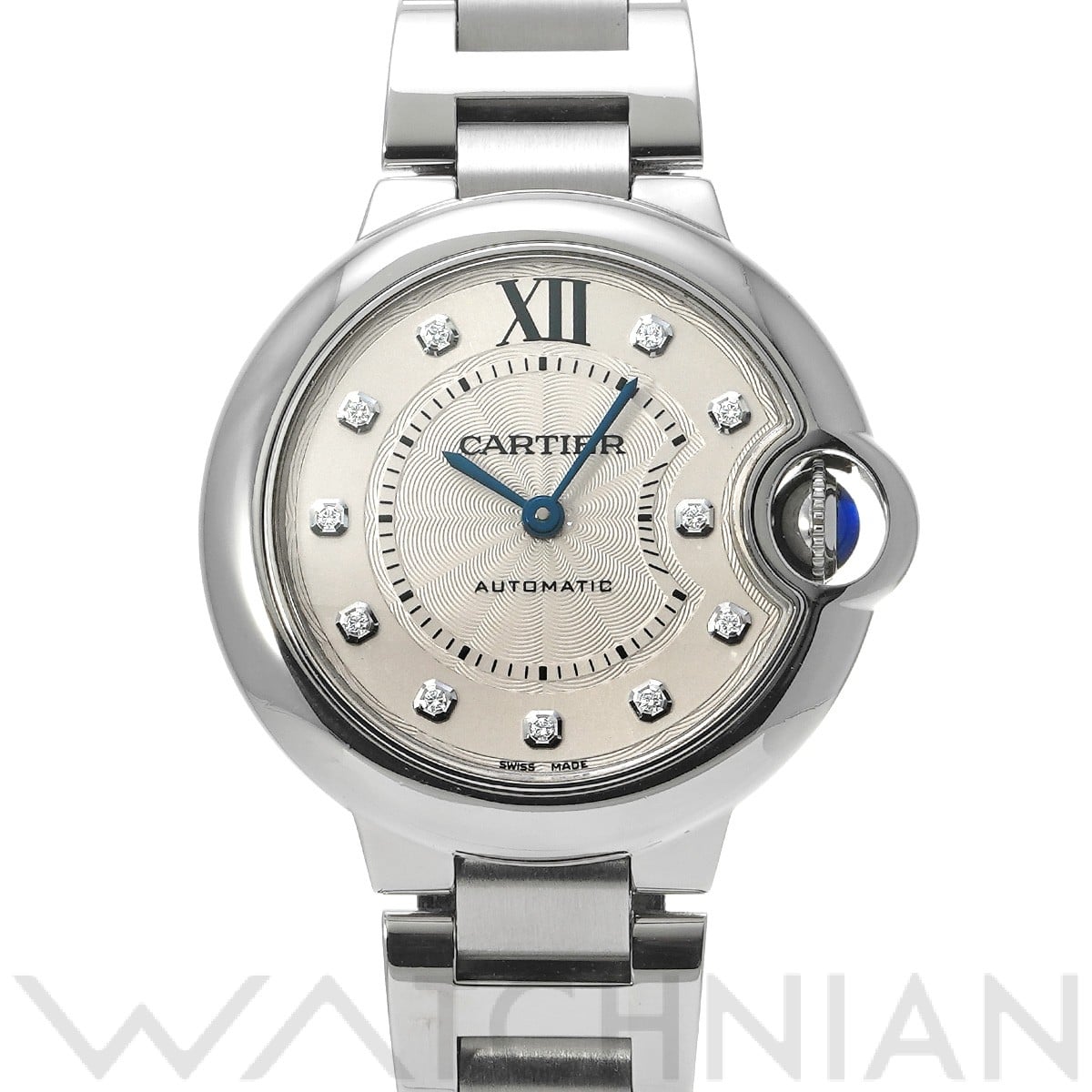 カルティエ / CARTIER バロンブルー ドゥ カルティエ 33mm WE902074 シルバー/ダイヤモンド ユニセックス 時計 【中古】【wristwatch】
