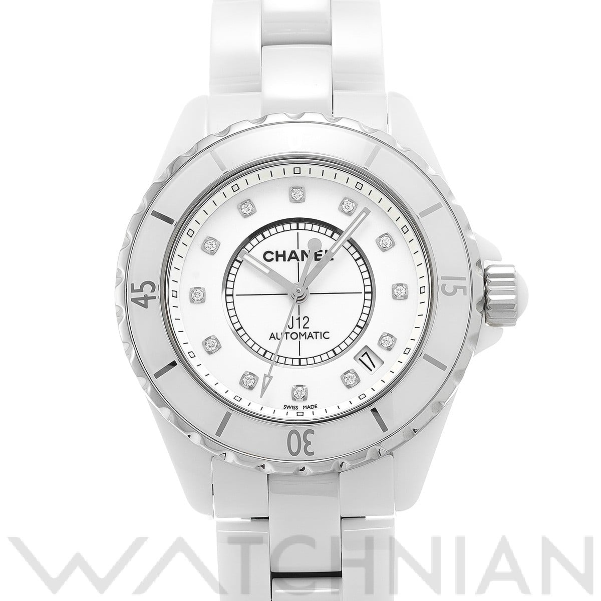 シャネル / CHANEL J12 38MM H1629 ホワイト/ダイヤモンド メンズ 時計 【中古】【wristwatch】