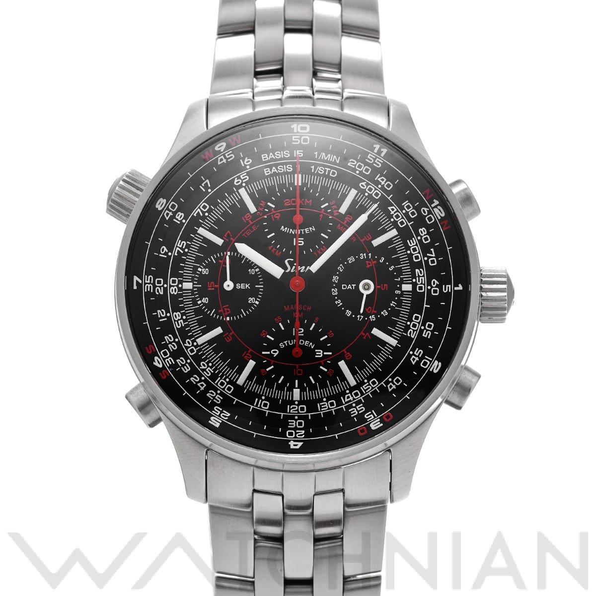 ジン 958 フルダ チャレンジ クロノグラフ　 958.FULDA ブラック メンズ 時計 【中古】【wristwatch】