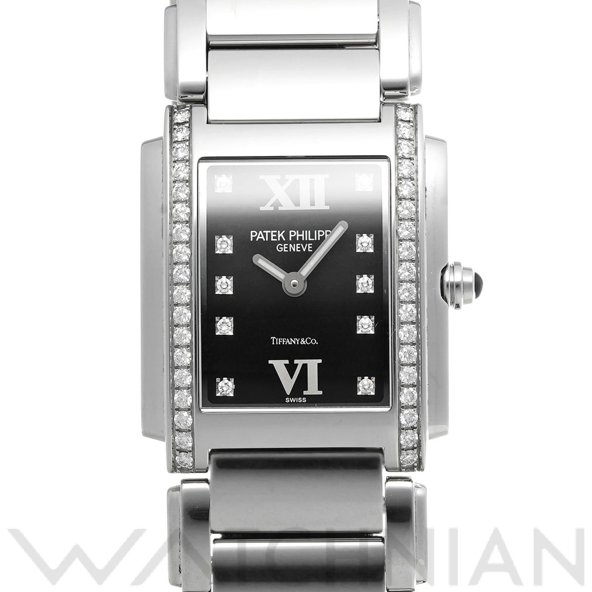 パテック フィリップ トゥエンティ-4 ティファニー 4910/10A-001 ブラック/ダイヤモンド レディース 時計 【中古】【wristwatch】