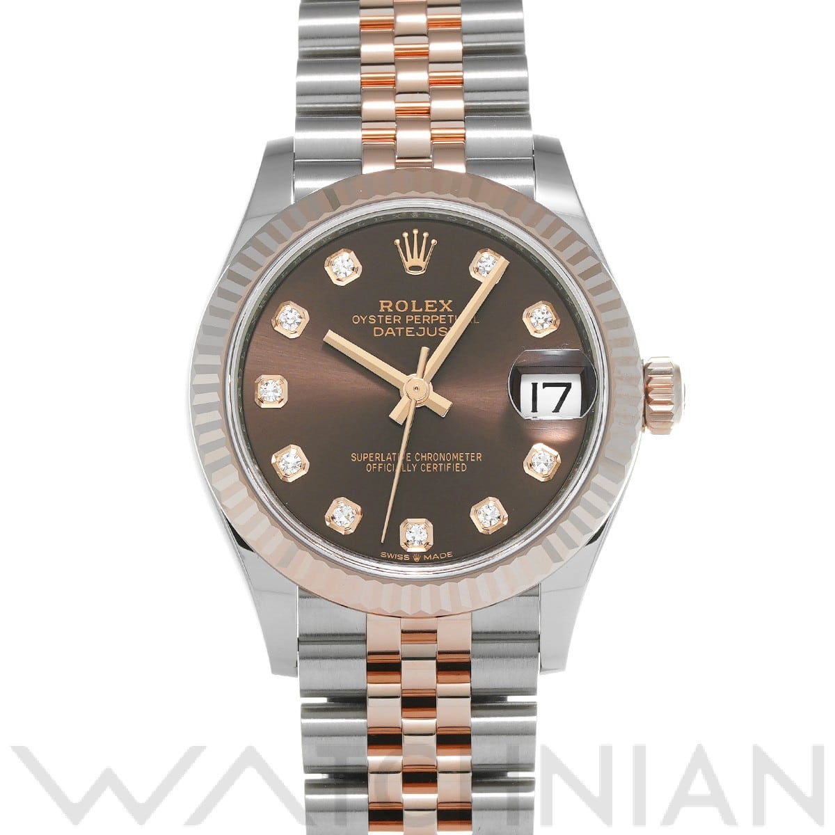 ロレックス デイトジャスト 31 278271G ブラウン/ダイヤモンド レディース 時計 【未使用】【wristwatch】