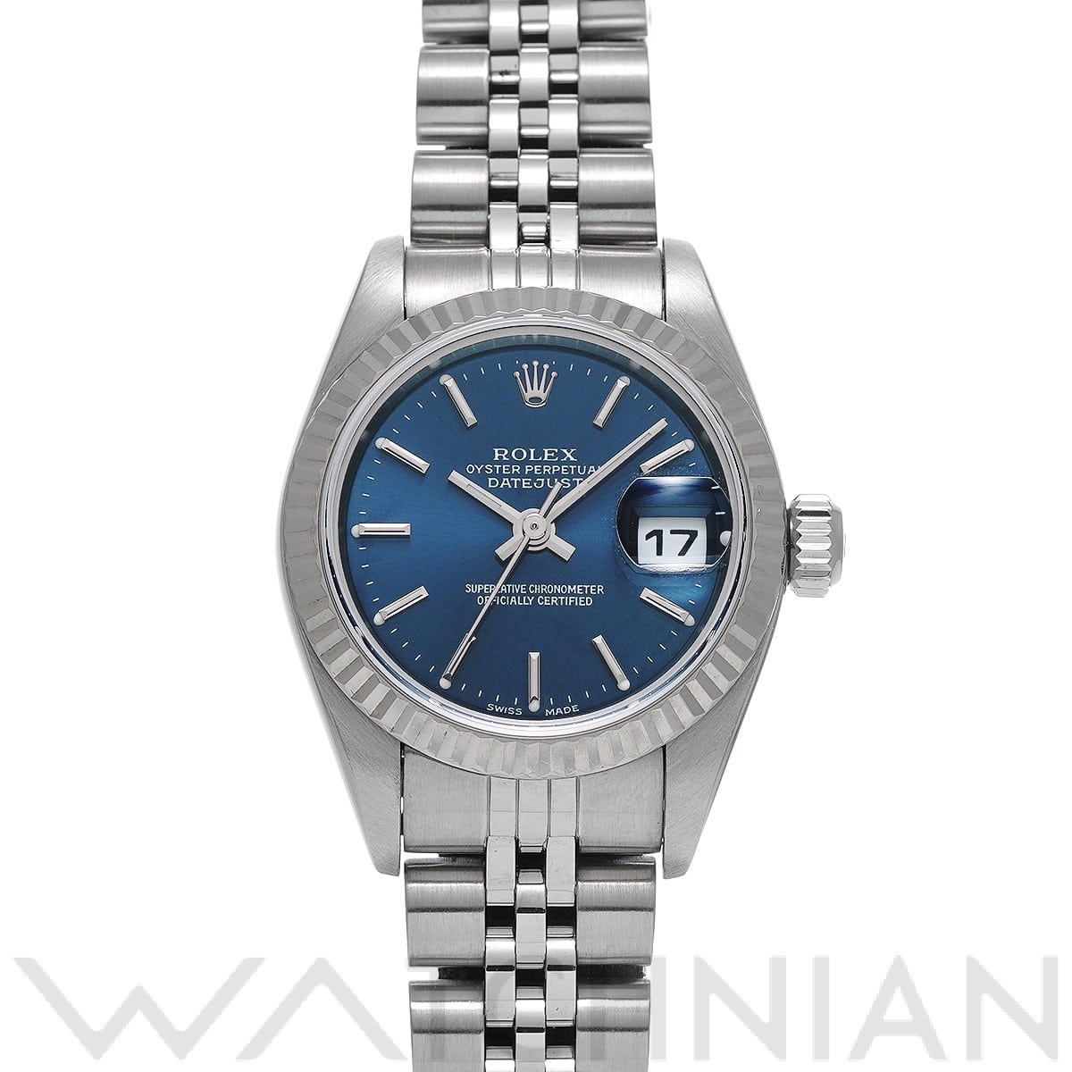 ロレックス デイトジャスト 79174 ネイビー レディース 時計 【中古】【wristwatch】