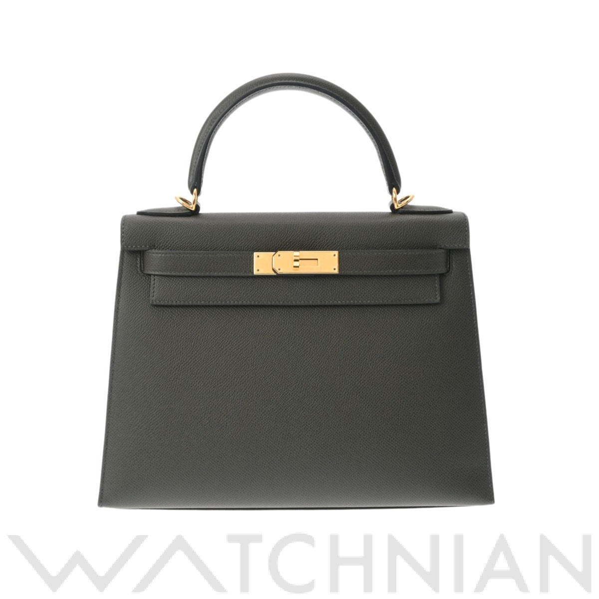 エルメス / HERMES ケリー 28 外縫い ヴェールグリス/ゴールド金具 ヴォーエプソン レディース バッグ 【中古】【bag】