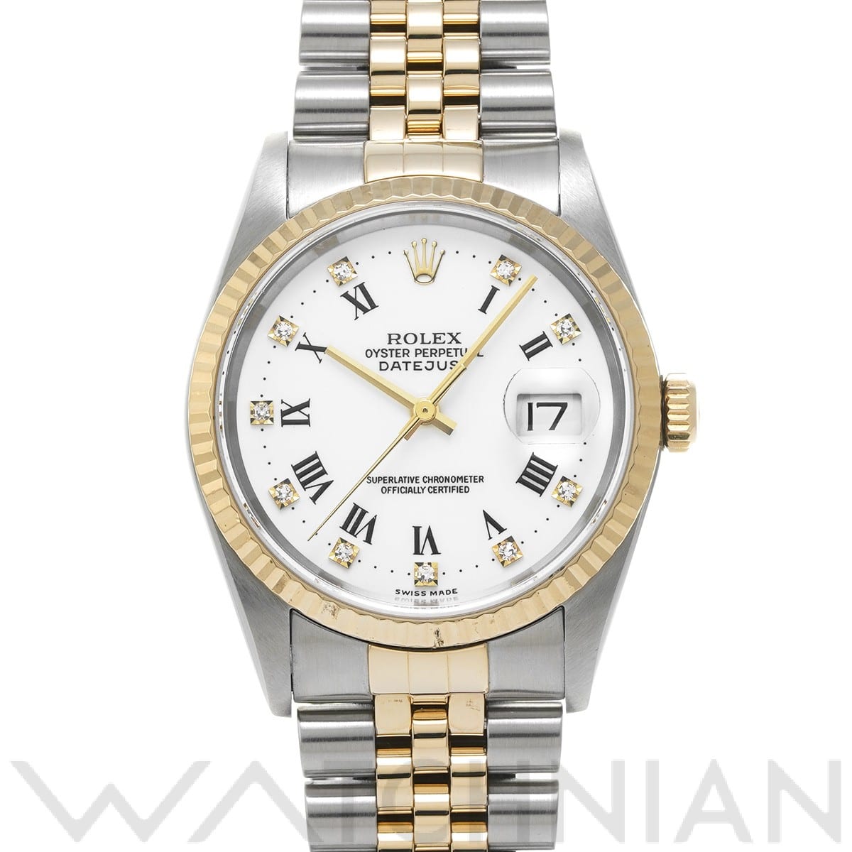 ロレックス デイトジャスト　 16233G ホワイト/ダイヤモンド メンズ 時計 【中古】【wristwatch】