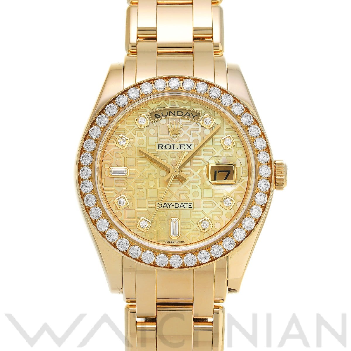 ロレックス デイデイト パールマスター 18948NCA イエローシェルコンピュータ/ダイヤモンド メンズ 時計 【中古】【wristwatch】