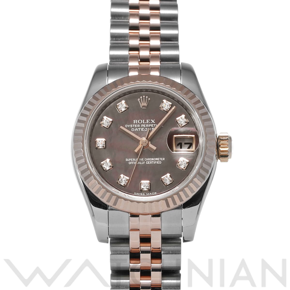 ロレックス レディ デイトジャスト 26 179171NG ブラックシェル/ダイヤモンド レディース 時計 【中古】【wristwatch】