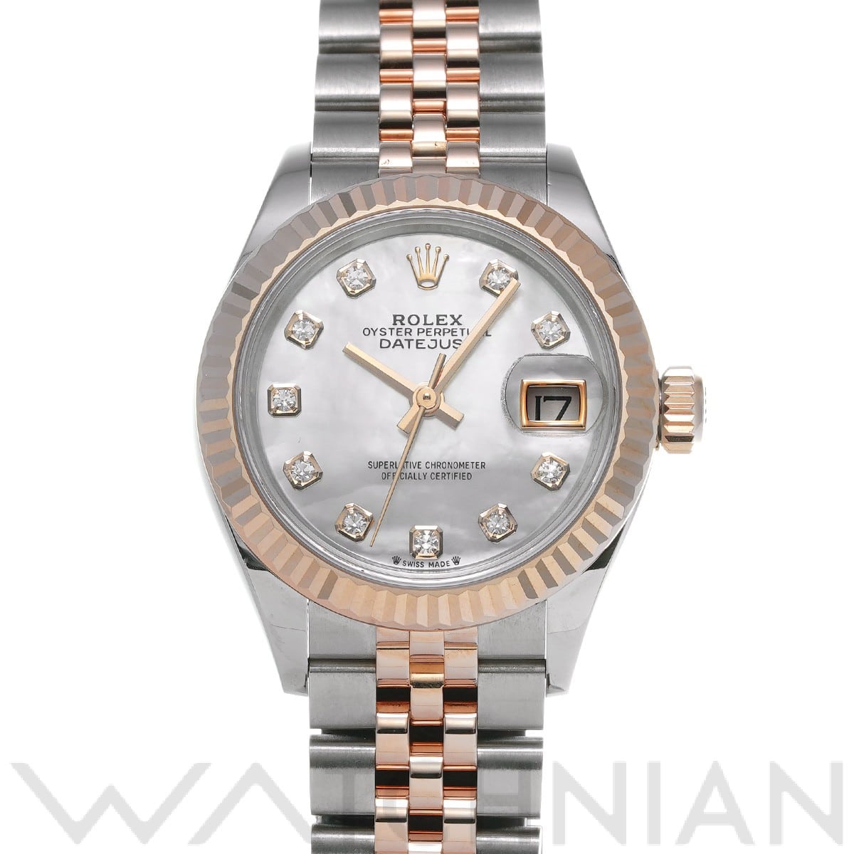 ロレックス レディ デイトジャスト 28 279171NG ホワイトシェル/ダイヤモンド レディース 時計 【中古】【wristwatch】