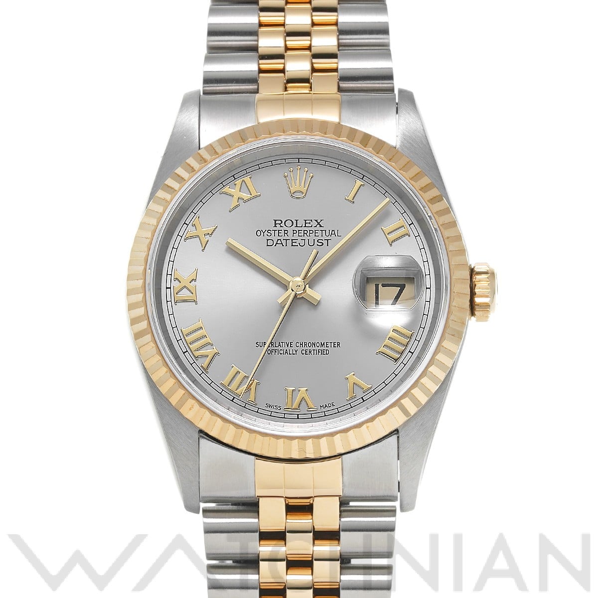 ロレックス デイトジャスト 16233 グレー メンズ 時計 【中古】【wristwatch】