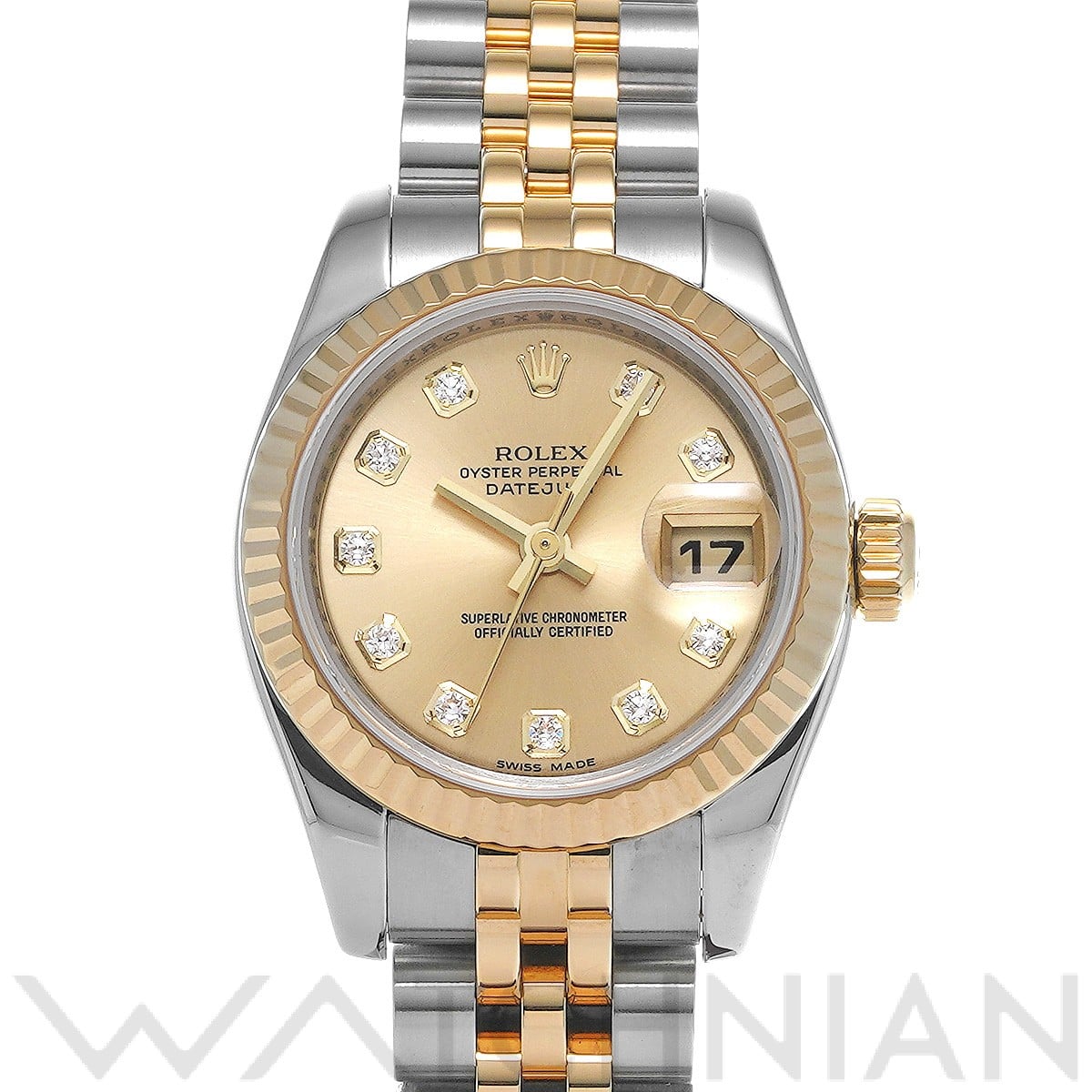 ロレックス レディ デイトジャスト 26 179173G シャンパン/ダイヤモンド レディース 時計 【中古】【wristwatch】