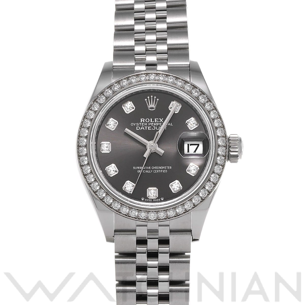 ロレックス レディ デイトジャスト 28 279384RBR ダークグレー/ダイヤモンド レディース 時計 【中古】【wristwatch】