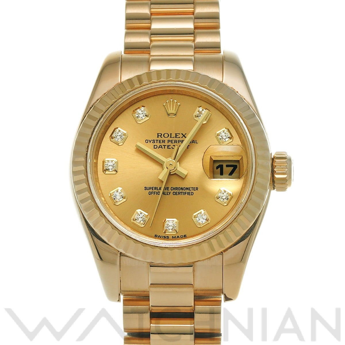 ロレックス デイトジャスト 179178G シャンパン/ダイヤモンド レディース 時計 【中古】【wristwatch】