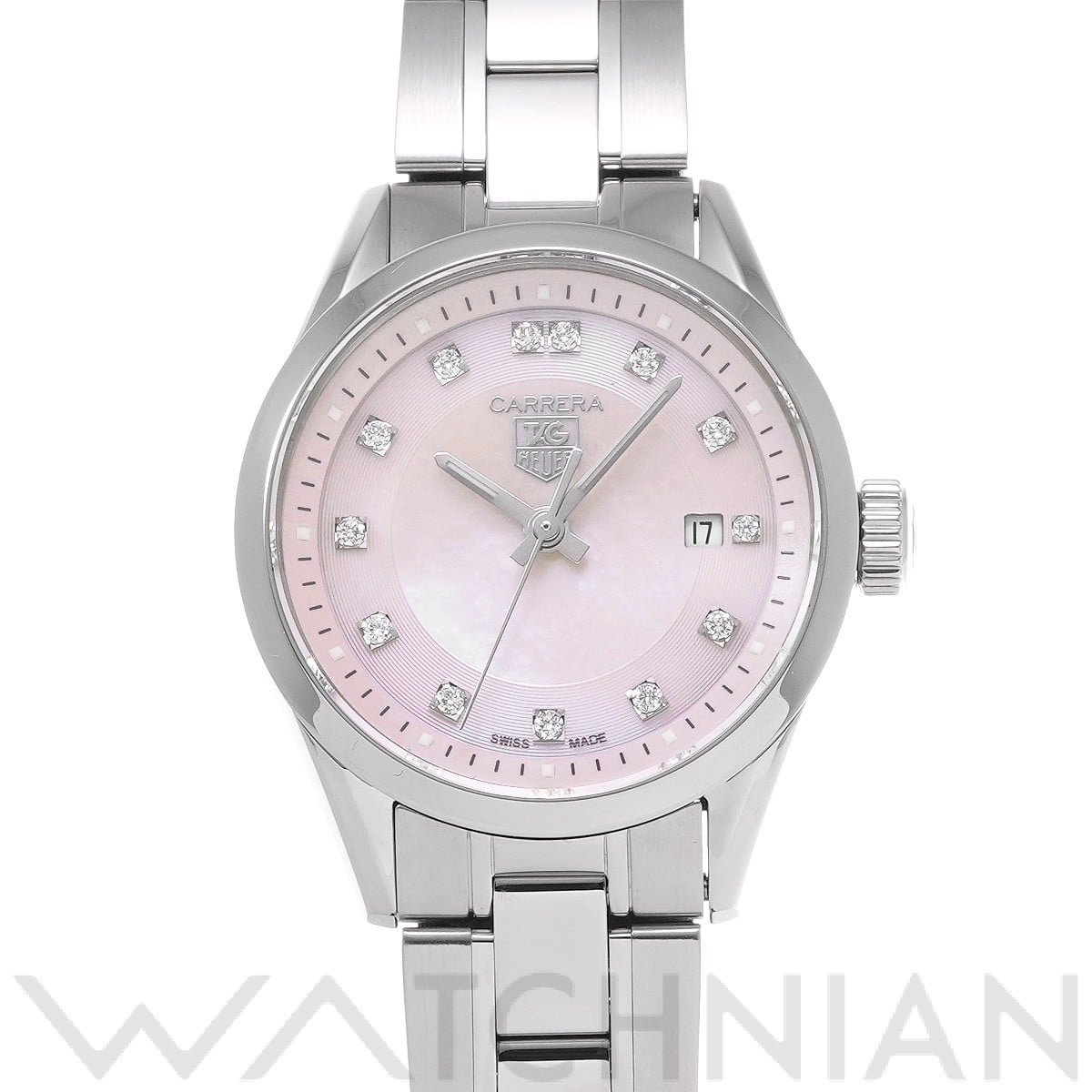 タグ ホイヤー カレラ クォーツ WV1417.BA0793 ピンクシェル/ダイヤモンド レディース 時計 【中古】【wristwatch】