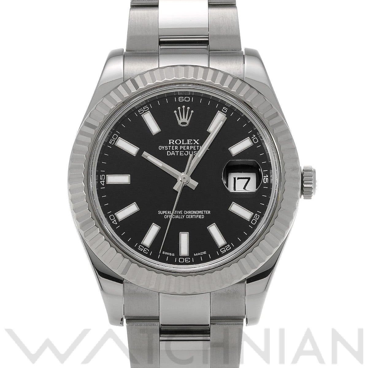 ロレックス デイトジャスト II 116334 ブラック メンズ 時計 【中古】【wristwatch】