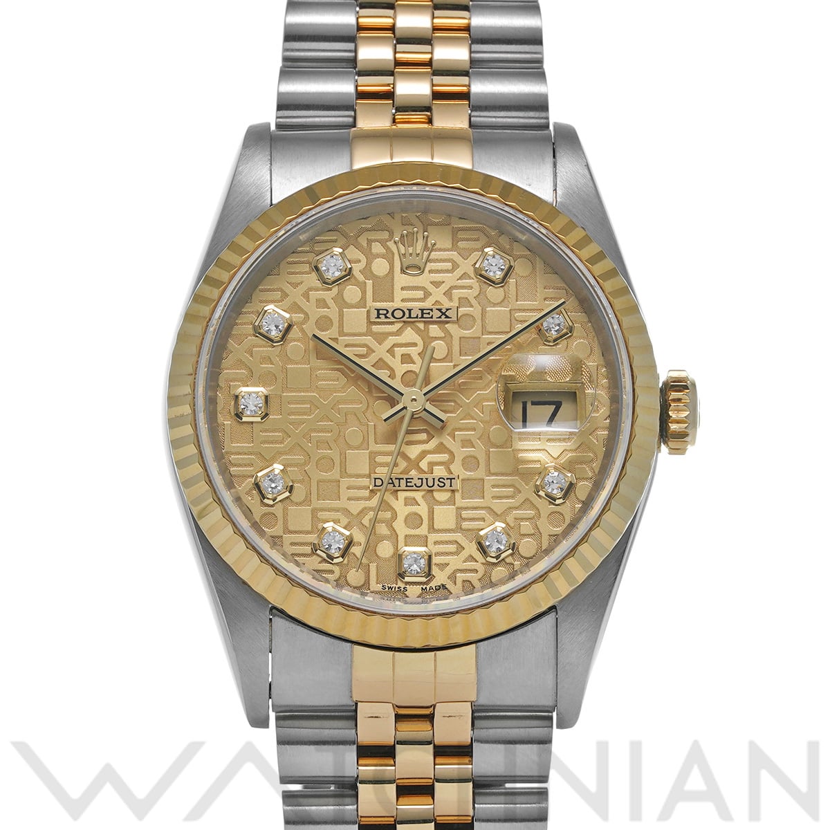 ロレックス デイトジャスト 16233G シャンパンコンピュータ/ダイヤモンド メンズ 時計 【中古】【wristwatch】