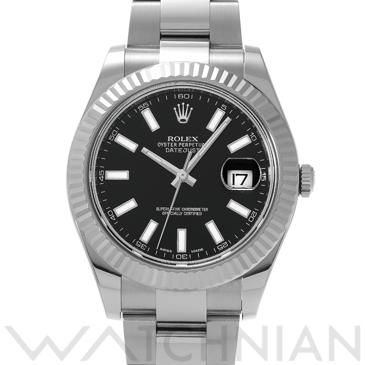 ロレックス デイトジャスト II 116334 ブラック メンズ 時計 【中古】【wristwatch】