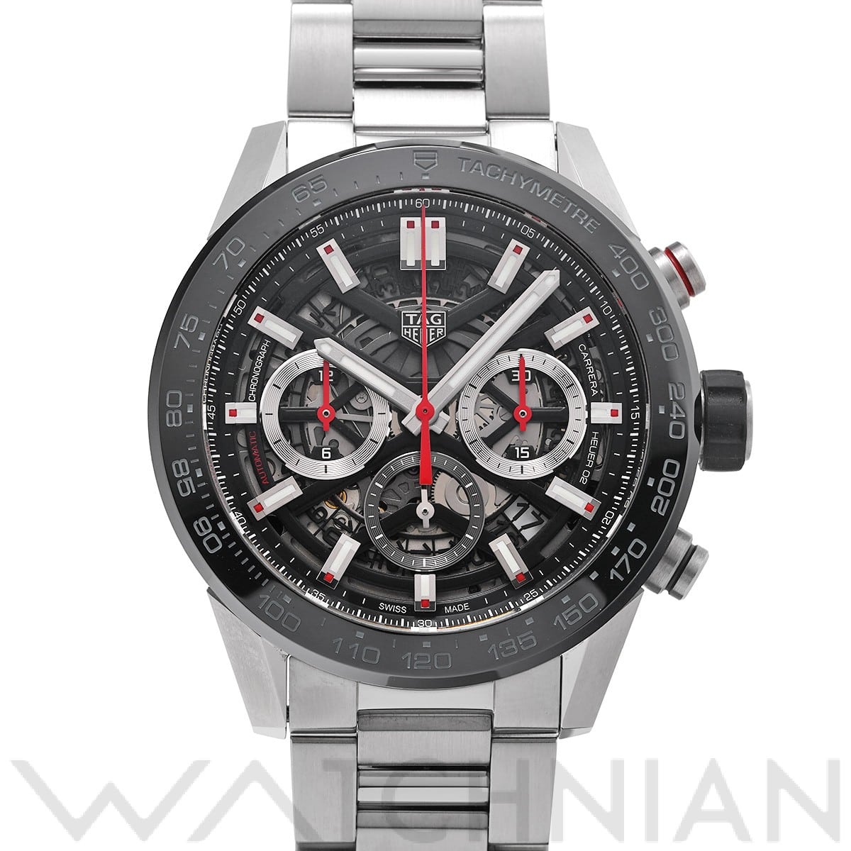 タグ ホイヤー カレラ キャリバーホイヤー02 クロノグラフ CBG2A10.BA0654 ブラック メンズ 時計 【中古】【wristwatch】